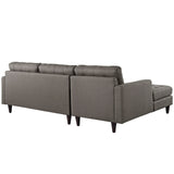Empress Left-Facing Upholstered Fabric Sectional Sofa - Granite