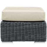 Summon Outdoor Patio Sunbrella Ottoman - Canvas Antique Beige