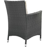 Sojourn Dining Outdoor Patio Sunbrella Armchair - Antique Canvas Beige