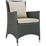 Sojourn Dining Outdoor Patio Sunbrella Armchair - Antique Canvas Beige