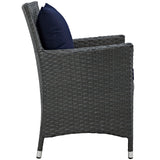 Sojourn Dining Outdoor Patio Sunbrella Armchair - Canvas Navy