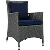 Sojourn Dining Outdoor Patio Sunbrella Armchair - Canvas Navy