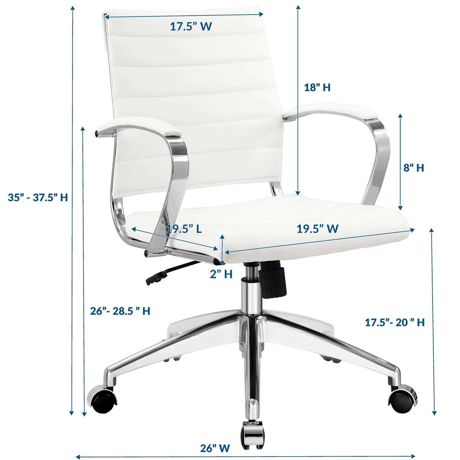 Jive Mid Back Office Chair - White