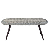 Endeavor Outdoor Patio Wicker Rattan Coffee Table - Gray