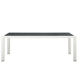 Stance 90.5 Outdoor Patio Aluminum Dining Table - White Gray