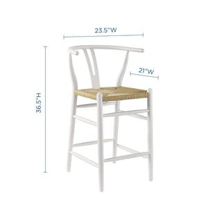 Amish Wood Counter Stool White