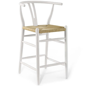 Amish Wood Counter Stool Set Of 2 White