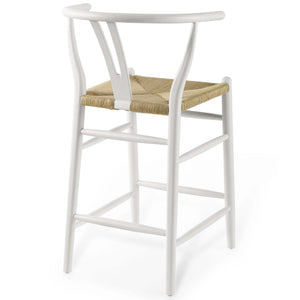 Amish Wood Counter Stool Set Of 2 White