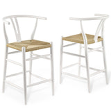 Amish Wood Counter Stool Set Of 2 White
