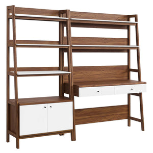 Bixby 2-Piece Wood Office Desk And Bookshelf