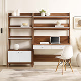 Bixby 2-Piece Wood Office Desk And Bookshelf