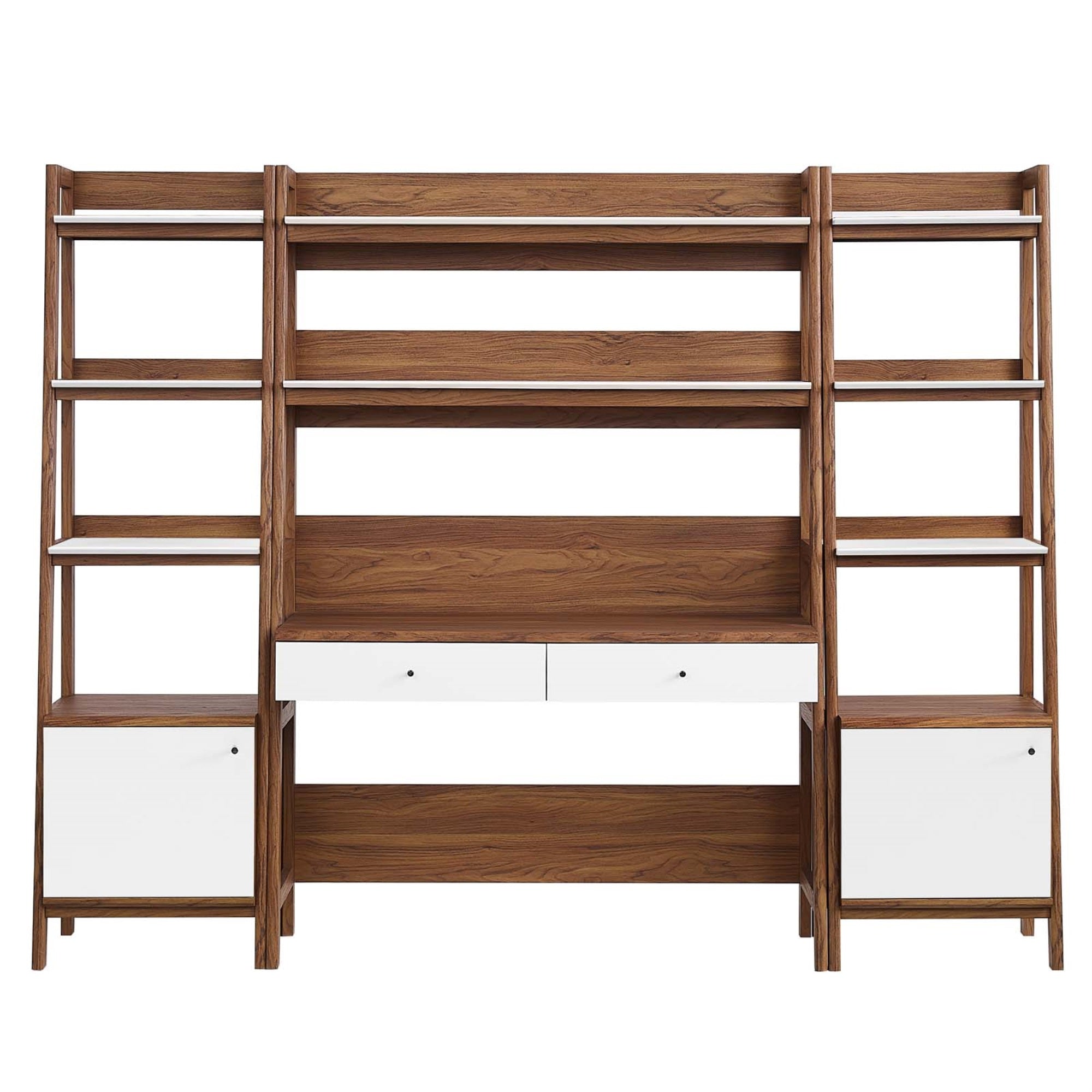 Bixby 3-Piece Wood Office Desk And Bookshelf