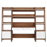 Bixby 3-Piece Wood Office Desk And Bookshelf