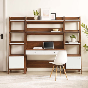 Bixby 3-Piece Wood Office Desk And Bookshelf