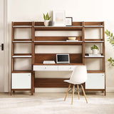 Bixby 3-Piece Wood Office Desk And Bookshelf