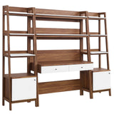 Bixby 3-Piece Wood Office Desk And Bookshelf