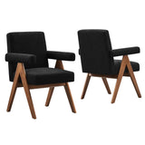 Lyra Boucle Fabric Dining Room Chair - Set Of 2