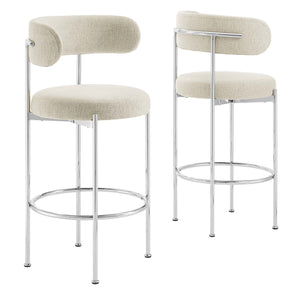 Albie Fabric Bar Stools - Set Of 2