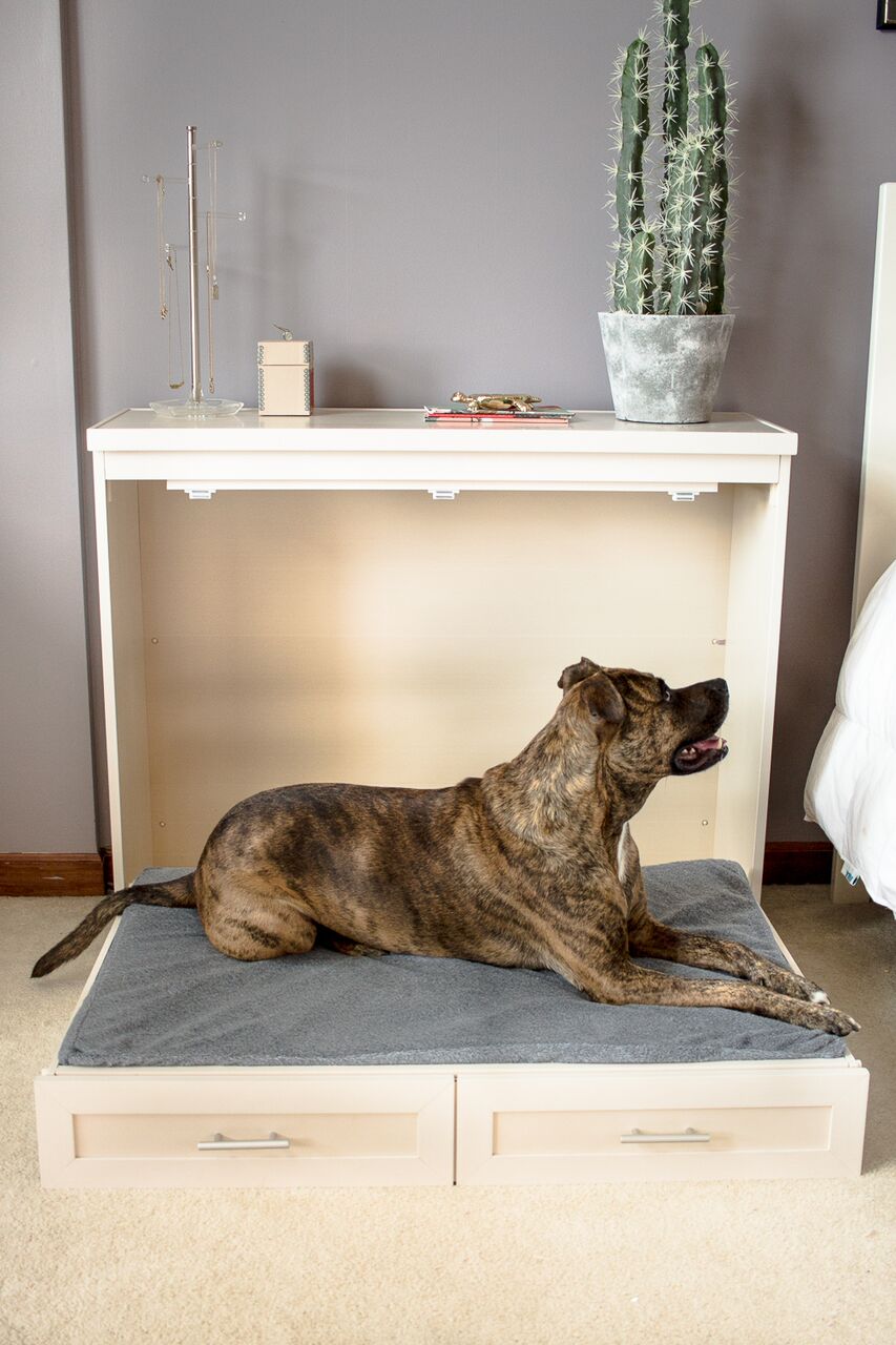 New Age Pet Murphy Bed With Memory Foam Cushion - Antique White