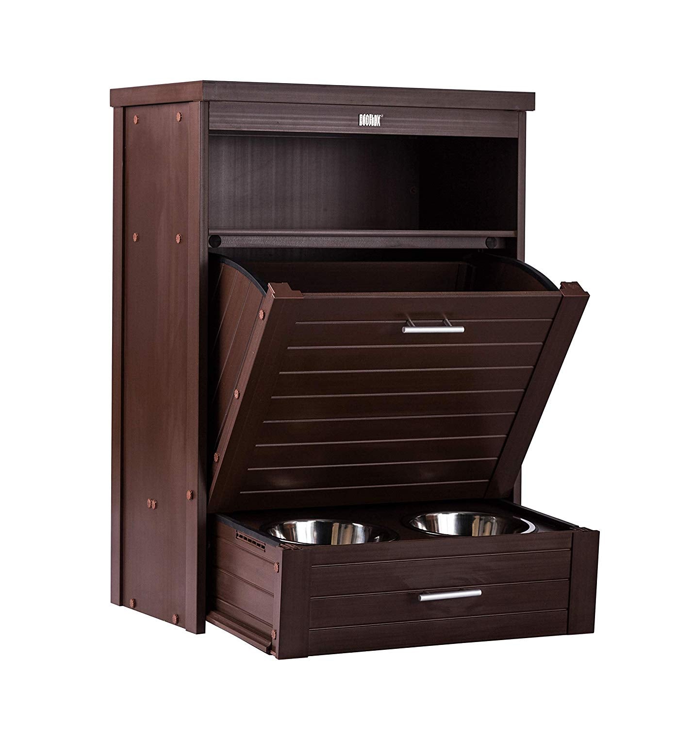 New Age Pet Dog Brea Food Pantry/Double Diner -Russet