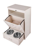 New Age Pet Dog Brea Food Pantry/Double Diner -Antique White