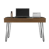 Tuhome Baxter 120 Drawer Desk, Countertop Desk, Four Legs, One Drawer, Mahogany, For Office