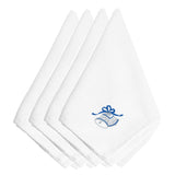 Caroline'S Treasures Embt2104Npke Christmas Blue And Silver Bells Embroidered Napkins (Set Of 4), 20, Multicolor