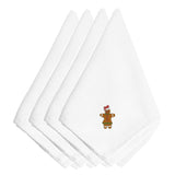 Caroline'S Treasures Embt2420Npke Christmas Gingerbread Lady Embroidered Napkins (Set Of 4), 20, Multicolor