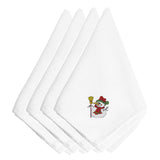 Caroline'S Treasures Embt2423Npke Christmas Snowman Embroidered Napkins (Set Of 4), 20, Multicolor