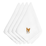 Caroline'S Treasures Embt2513Npke Basenji Embroidered Napkins (Set Of 4), 20, Multicolor