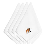 Caroline'S Treasures Embt2642Npke Staffordshire Bull Terrier Embroidered Napkins (Set Of 4), 20, Multicolor