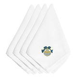 Caroline'S Treasures Embt2962Npke Christmas Gold And Blue Ornament Embroidered Napkins (Set Of 4), 20, Multicolor