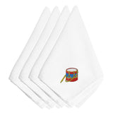 Caroline'S Treasures Embt2972Npke Christmas Drum Embroidered Napkins (Set Of 4), 20, Multicolor