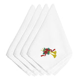Caroline'S Treasures Embt2980Npke Christmas Horn Embroidered Napkins (Set Of 4), 20, Multicolor