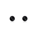 ER003B B.Tiff Matte Black Round Stud Earrings