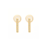 ER246G B.Tiff Gold Pavé L-Bar Earrings