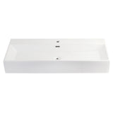 Fauceture EV3916 Elongated 39 x 16 Rectangular White Vessel Sink, White