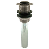 Kingston Brass EV8008 Push PopUp Drain without Overflow Hole, 22 Gauge, Brushed Nickel