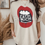 "Eat The Rich" Graphic T-Shirt - Anti-Capitalist Protest Tee, Funny Subversive Streetwear Shirt, Sarcastic Political Statement Apparel
