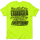 Exhausted - Safety Yellow T-Shirt