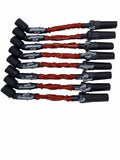Granatelli GM LS & LT 0-Ohm 12" Red High-Temp Spark Plug Wires – 28-1629HTR