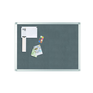 Ayda Gray Felt Bulletin Board, 18 X 24, Aluminum Frame