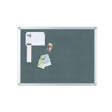 Ayda Gray Felt Bulletin Board, 18 X 24, Aluminum Frame