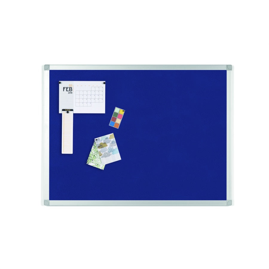 Ayda Blue Felt Bulletin Board, 18 X 24, Aluminum Frame