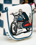 Check Sidecar Mallet Putter Cover - Blue / White