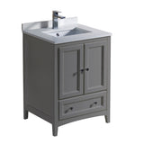 Fresca Oxford 24 Gray Traditional Bathroom Cabinet w/ Top & Sinks