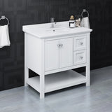 Fresca Manchester 36 White Traditional Bathroom Cabinet W/ Top & Sink