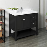 Fresca Manchester 40 Black Traditional Bathroom Cabinet W/ Top & Sink