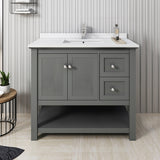 Fresca Manchester Regal 40 Gray Wood Veneer Traditional Bathroom Cabinet W/ Top & Sink