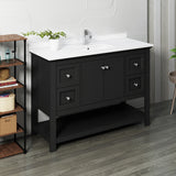 Fresca Manchester 48 Black Traditional Bathroom Cabinet W/ Top & Sink